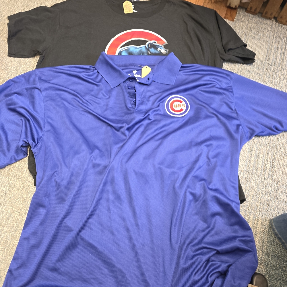Bundle Of 2 Fanatics Cubs Blue Shirts with Logo